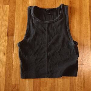 Forever 21 deadstock gray ribbed muscle tank top cropped S